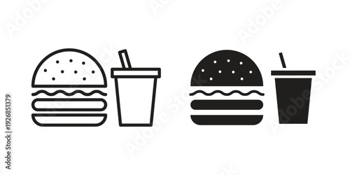Fast food icon. Perfect for app and web interfaces, marketing, etc.