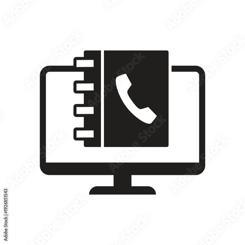 Filled desktop pc showing phone address book