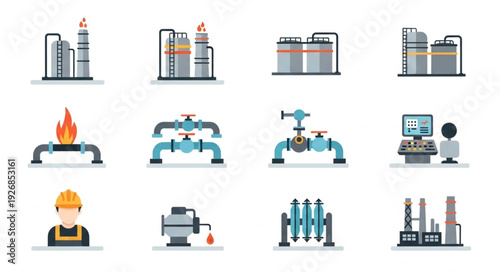 Illustrative depiction of industrial equipment and processes within the energy sector.