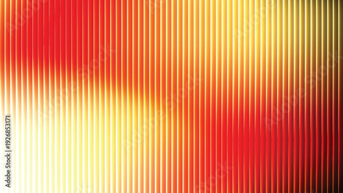 Gradient fractal glass background with vertical ribbed stripes, glowing liquid gradient and illuminated geometric structure, creating a vibrant abstract vector design with warm luminous tones