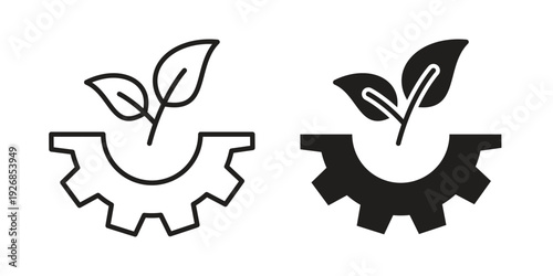 Green technology icon. Perfect for app and web interfaces, marketing, etc.