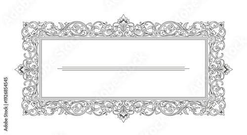 Ornate Rectangular Frame with Decorative Border.