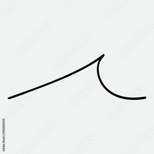 Calligraphy collection of wavy swoosh. Hand drawn swash, emphasis, line shape. Typographic extension simple stroke underline decoration for text, logo. Minimalist letter tail isolated element