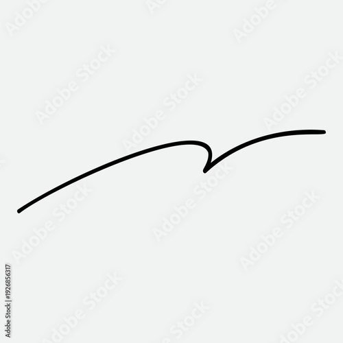 Calligraphy collection of wavy swoosh. Hand drawn swash, emphasis, line shape. Typographic extension simple stroke underline decoration for text, logo. Minimalist letter tail isolated element
