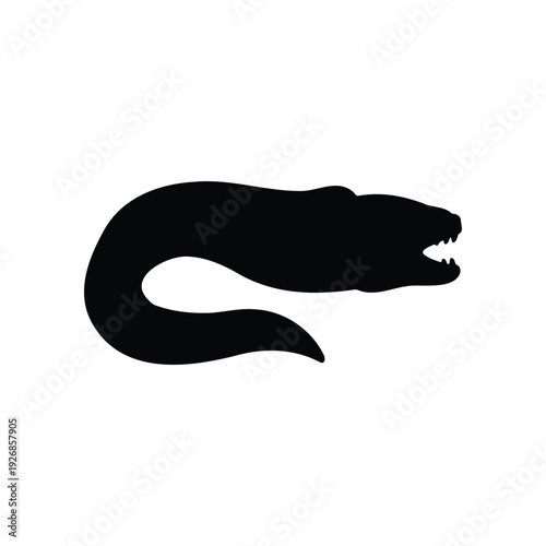 Anguilla japonica silhouette icon vector flat design.