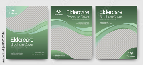 Brochure Cover Template with Eldercare Theme for Care Industry Reports & Retirement Home Brochures