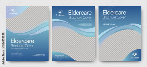 Brochure Cover Template with Eldercare Theme for Care Industry Reports & Retirement Home Brochures