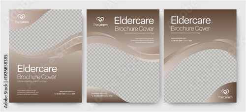 Brochure Cover Template with Eldercare Theme for Care Industry Reports & Retirement Home Brochures