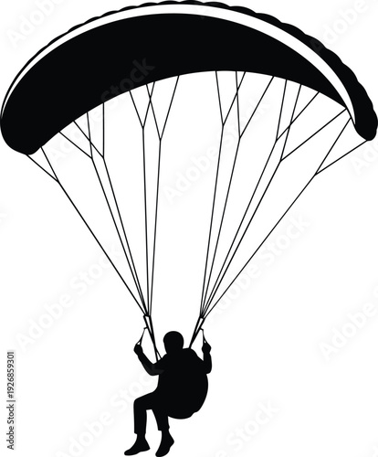 Paraglider silhouette vector icon