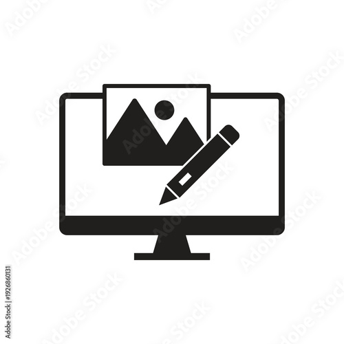Solid image editing design tool on monitor