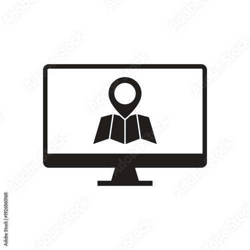 Solid user profile location map on monitor