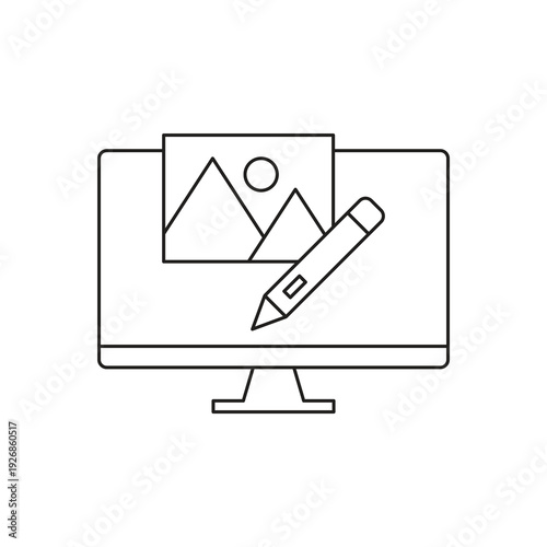 Photo image editing tool on computer monitor