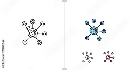 Molecule structure icon. Science atom symbol. Vector