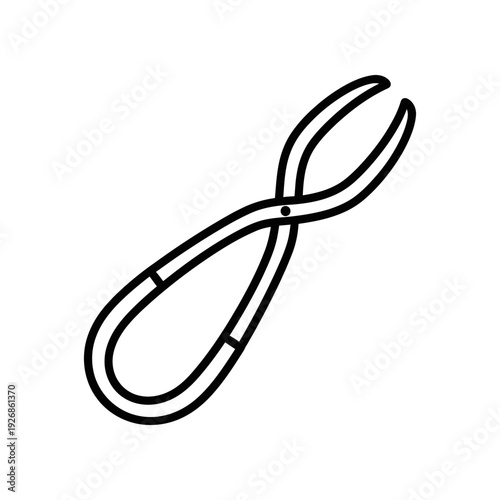 A minimalist illustration of nail clippers in black on a white background, ideal for personal care and grooming concepts.