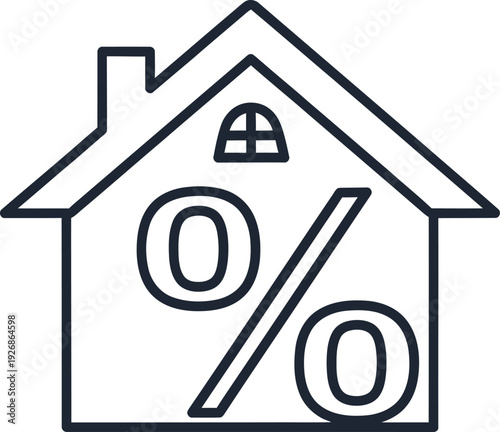 House with percentage sign icon