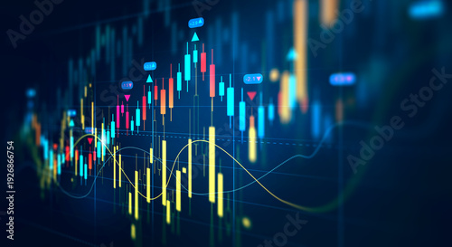 Investment finance chart,stock market business and exchange financial growth graph. Price graph and indicator. Stock market invest and crypto currency.	
