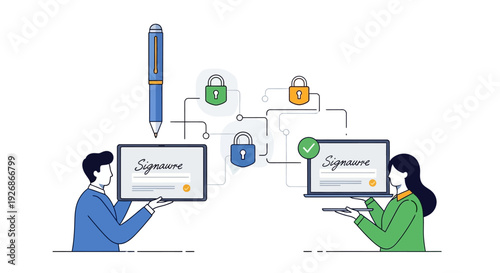 Digital Signature Process with Security and Authentication.