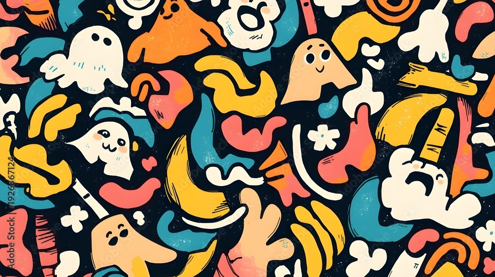 Fototapeta premium cute fun doodle abstract background