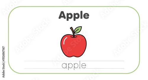 Apple tracing worksheet for kids learning