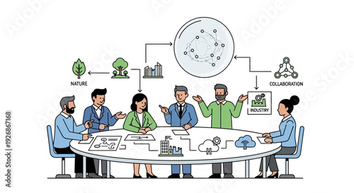 Diverse team collaborating around a table discussing business strategy and growth.