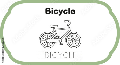 Bicycle Coloring Page for Kids: Educational Activity
