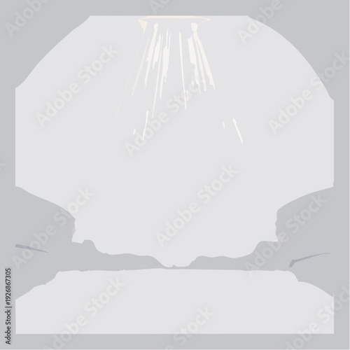 Abstract vector illustration of a grand empty white hall with a spotlight from above