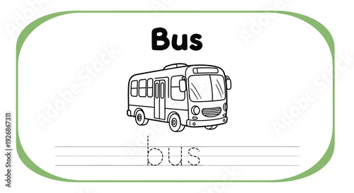 Bus Coloring Page for Kids: Transportation Learning