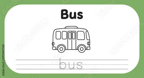 Bus coloring page for kids. Transport illustration