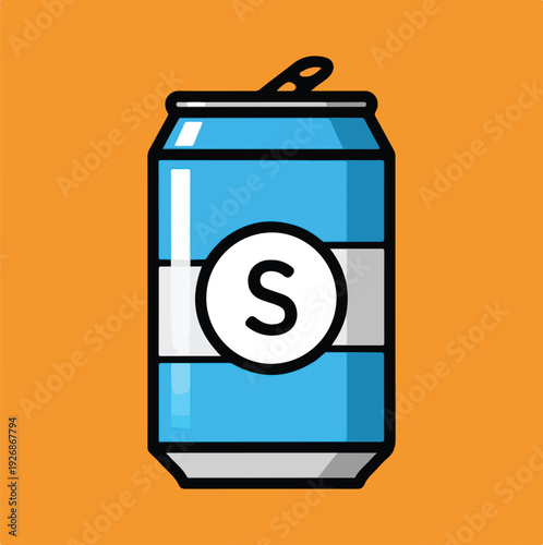 Red Soda Can: Minimalist Beverage Illustration Vector

