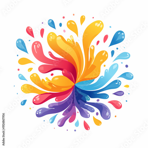 Vibrant Splash of Colors Bursting Outwards in a Circular Fashion