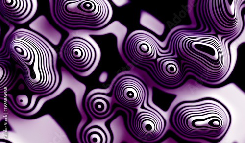 Photography Patrón abstracto púrpura con líneas de contorno orgánicas