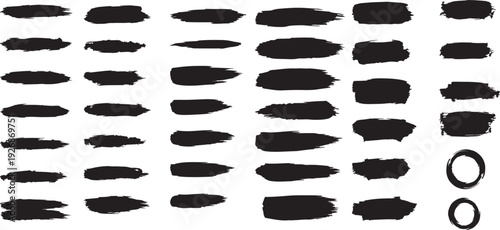 Hand Drawn Ink Brush Stroke and Circle Brush Set