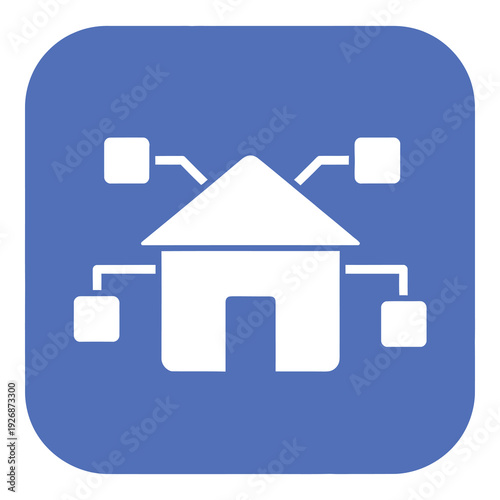 Smart home automation system icon with connected devices icon