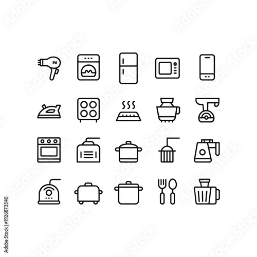 Collection of black communication icons featuring phones and messaging apps