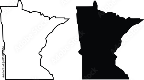 Comparison of minnesota map styles: outline and filled versions