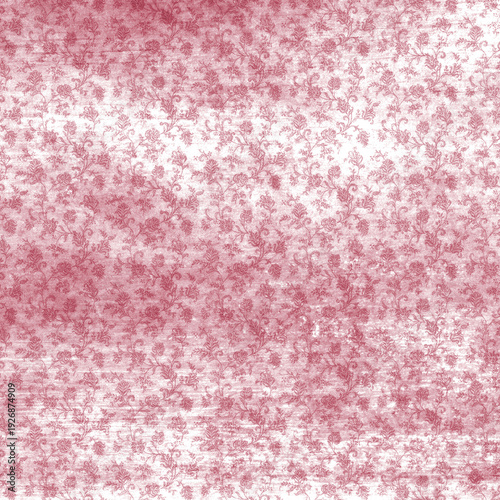 Light red antique floral pattern with faded vine motifs and textured overlay. Elegant seamless background for upholstery, invitations and classic decor.