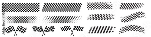 Racing stripe vector set, race car vector, Racing Stripes and checkered flag designs, racing stripe speed, decal patterns, dynamic lines, competition, automotive graphics. vector illustration