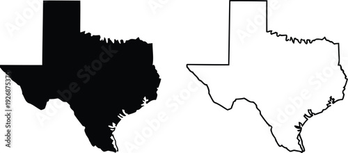 Comparison of filled and outlined maps of the state of texas