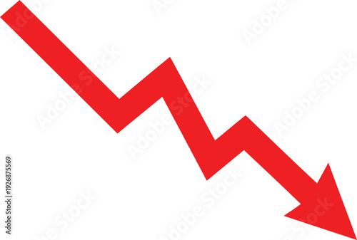 A bold red downward trending arrow indicating decline or decrease in data or value.
