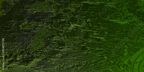 Green paint and cracked plaster. Darker mossy and emerald tones blended with faded sage. Rough concrete or cement surface feel. vignette around edges for depth. Metallic text for a luxury–grunge. 