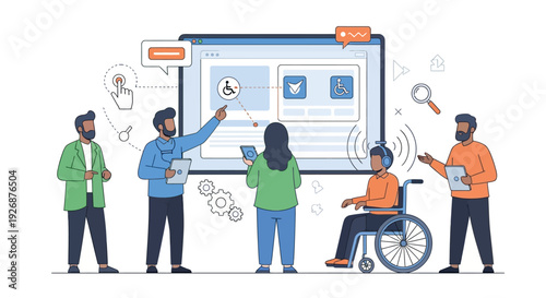 Diverse team collaborating on digital accessibility and inclusion.