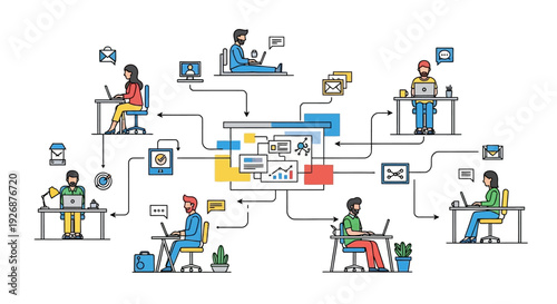 Diverse Team Collaborating on Digital Project Remotely.