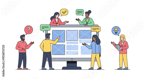 Diverse Team Collaborating on Digital Project Strategy.