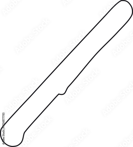 Simple knife outline vector icon isolated on white background, ideal for cooking apps, kitchen equipment symbols, restaurant branding, and food infographic designs.