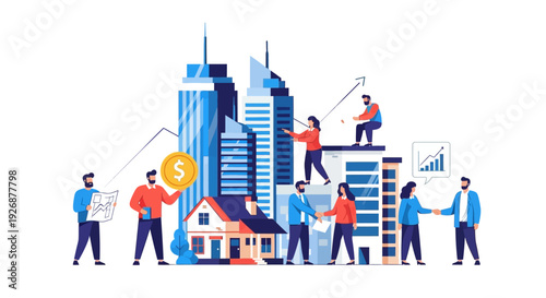 Diverse Team Collaborating on Real Estate Development Project.