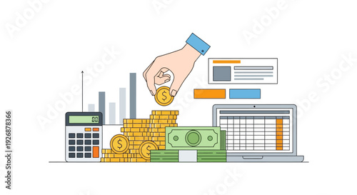 Financial Growth and Investment Concept Illustration.