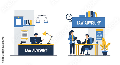 Law Advisory Services - Legal Professionals at Work in Modern Offices.
