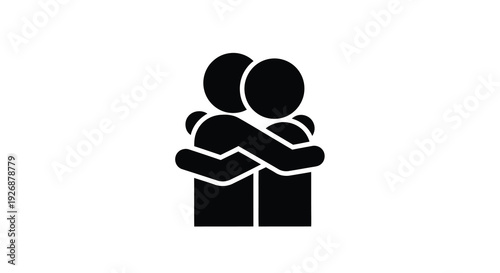 Two people embracing in a close affectionate pose silhouette