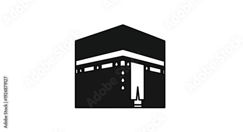 The kaaba in mecca a striking black shape silhouette