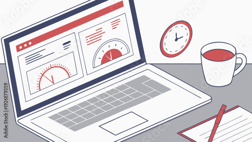 laptop and newspaper